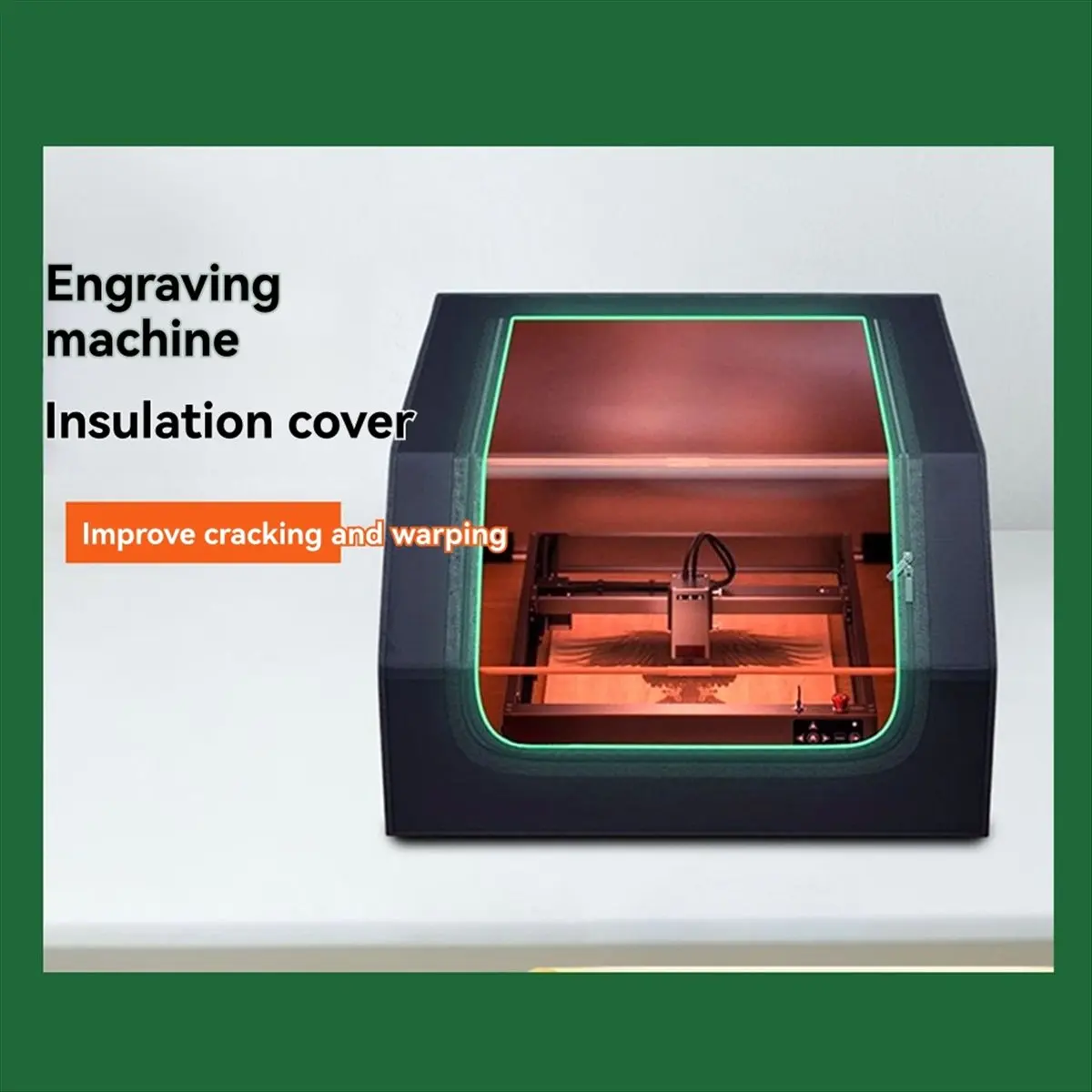 202626 Engraver Protective Cover Fireproof Dustproof Noise-Reducing Enclosure with Ventilation for Safe Engraver Cutting