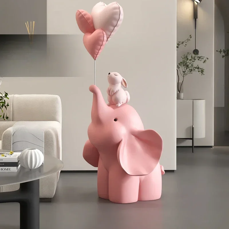 Light luxury elephant floor ornament wedding gift fashion handicrafts living room entrance home decoration housewarming