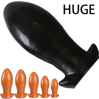 Soft Liquid Silicone Huge Anal Plug Egg Big Anal Dilator Adult Sex Toys For Women Men Big Butt Plug Egg Anal Training Expansion