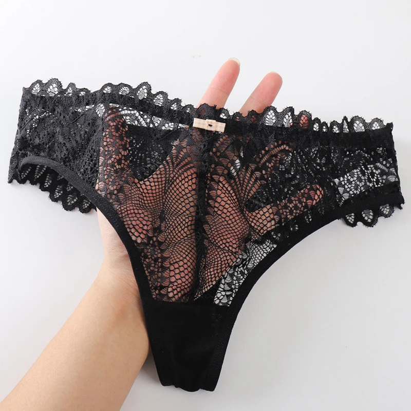 CINOON Sexy Women Lace Panties Low-waist Underwear Thong Female G String Embroidery Lingerie Temptation Hollow Out Intimates