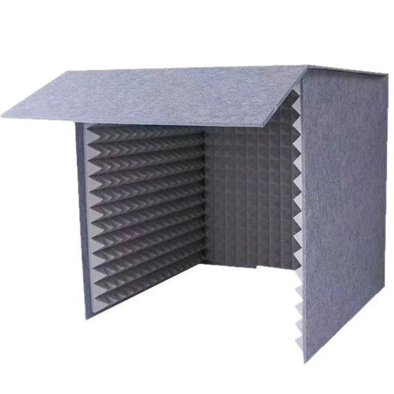 Portable Desktop Vocal Isolation Booth 60/80cm, Removable Acoustic Panels, Soundproof Shield for Clear Voice Recording