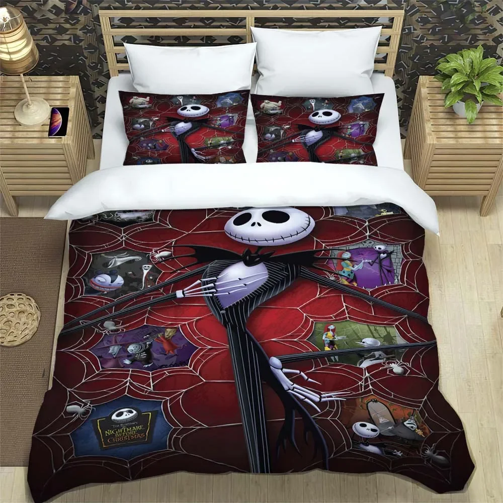

The Nightmare Before Christmas Bedding Set Jack Skellington Home Decoration Pillowcase Quilt Cover Gift To Family and Friend