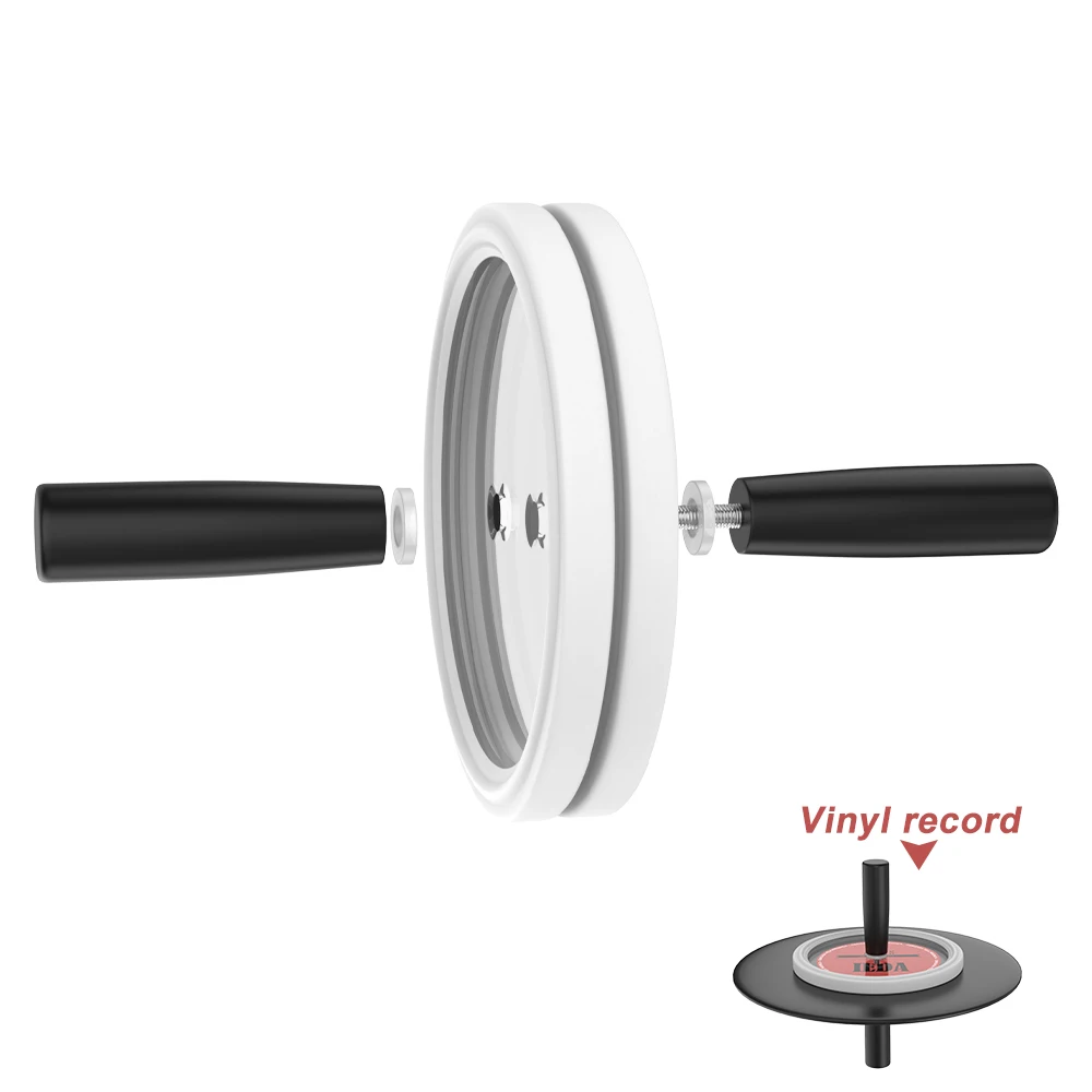 LP Vinyl Record Cleaner Clamp For 7-12 Inch EPs LPs Vinyl Record Label Saver Protector Waterproof Clean Tool With Handle