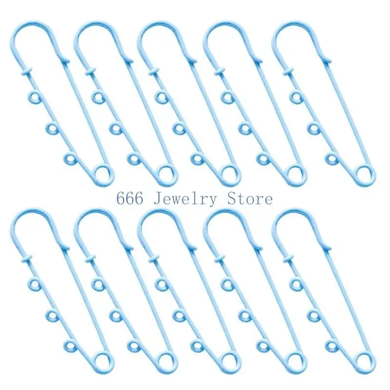 

F2TD 2Inch Safety Pins Heavy Duty Safety Pin Brooch Pins with 3 Holes for Blankets,Skirts,Kilts,Knitted Fabric,Crafts 10pcs