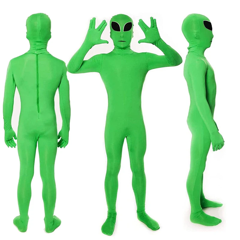 Halloween Per Adulti ET Alien Costume Cosplay Zentai Tute Verde ET Bambini Alieno Mascotte Carnevale Masquerade Tuta Vestito