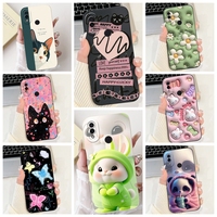 For Xiaomi Redmi 7 7a Phone Case Redmi Note 7 7Pro Back Cover Soft Liquid Silicone Capa Pnada Rabbit Flower Cute Bumper Fundas