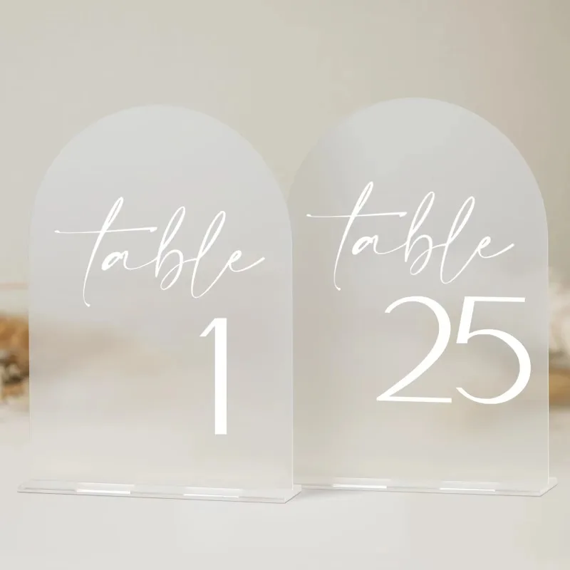 

Arch Acrylic Table Numbers for Wedding Reception Table Number Signs with Holder for Anniversary,Event,Wedding Table Numbers