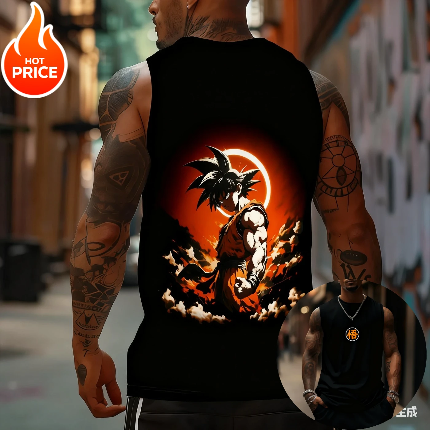 

2026 Summer Dragon Ball Goku Halo 3D Print Vest Oversized Breathable Comfort Sweat-Absorbent Fitness Streetwear Unisex