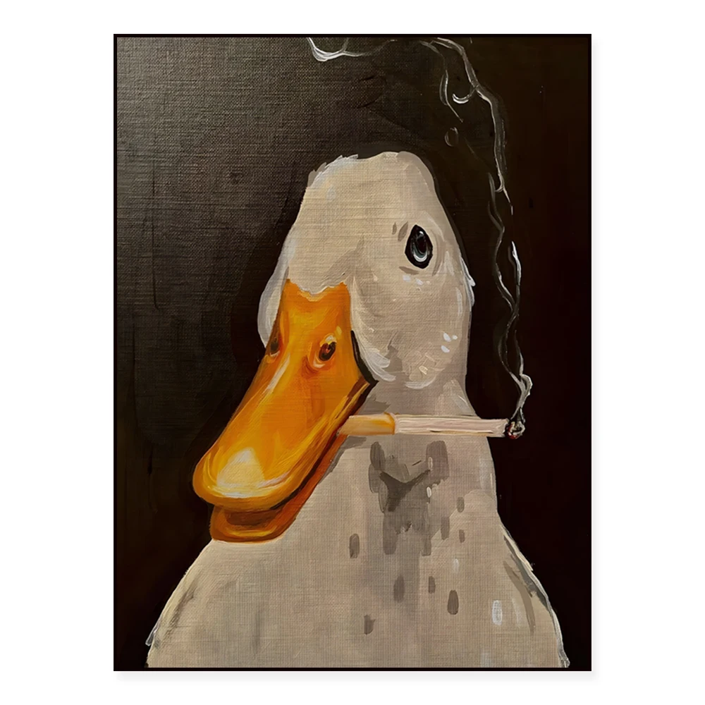 Duck art pop art poster, quirky and whimsical wall decor, quirky duck