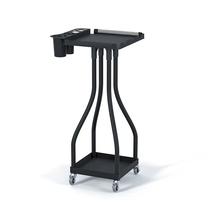 

New wrought iron perm and dyeing cart frame Double-layer creative barber shop hair dyeing rack tool cart hair pick-up cart