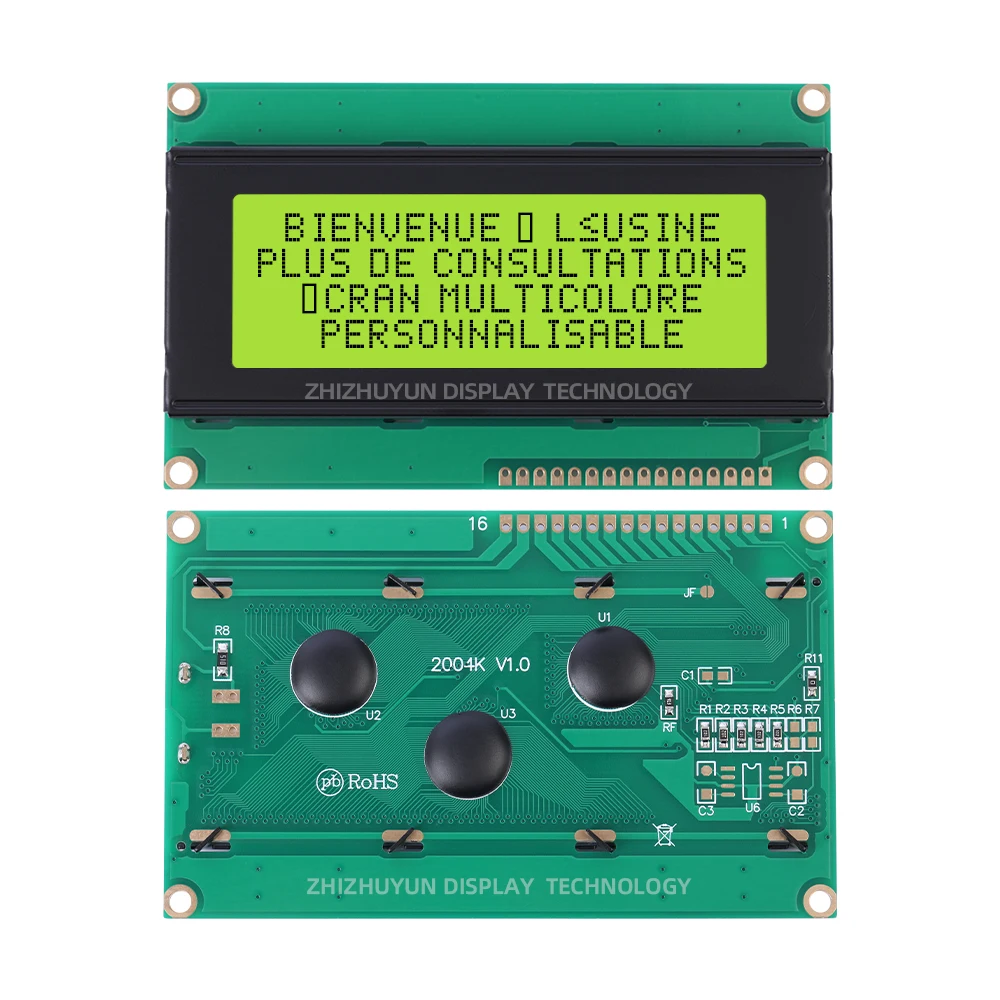 LCD2004K europejski wyświetlacz LCD 5V znak biały/niebieski podświetlany wyświetlacz karta adaptera interfejsu IIC/I2C