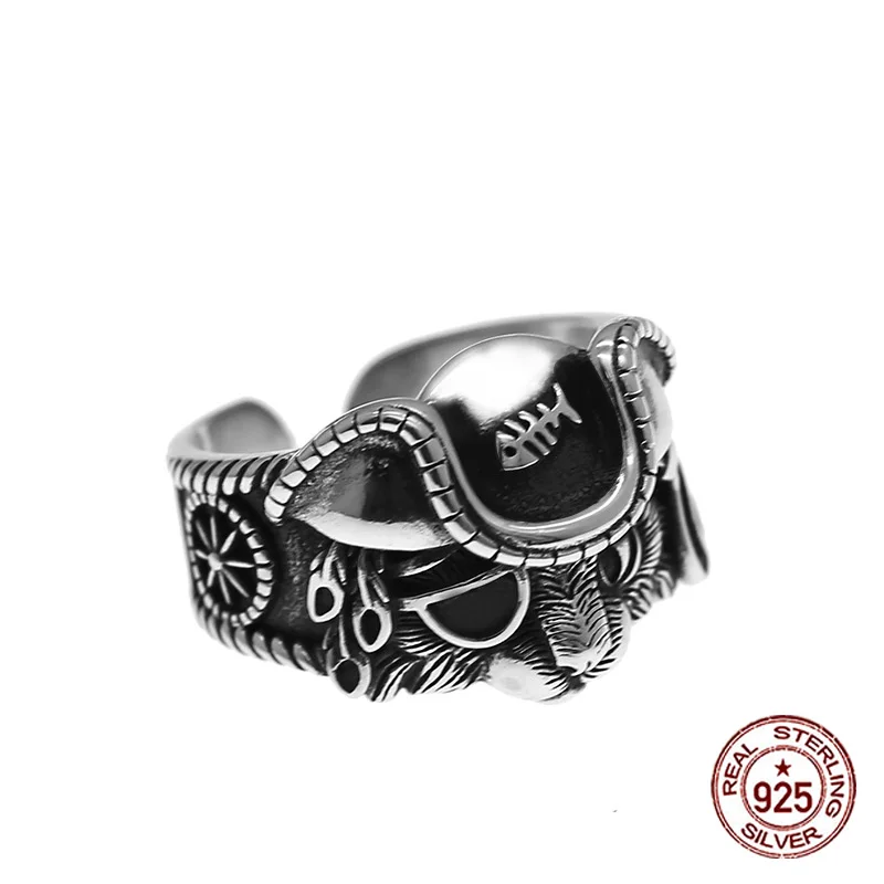 S925 sterling silver ring, punk hip-hop style, cute little dog, handsome retro trend, jewelry, gift for lover