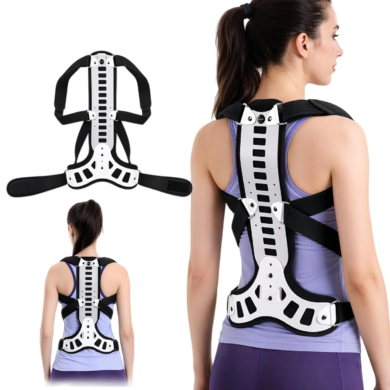Posture Corrector Back Support for Hunched Back, Scoliosis, Kyphosis and Vertebral Compression Fracture Men, Women and Kids
