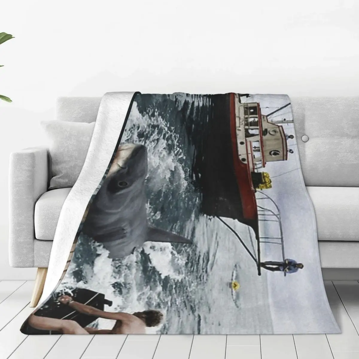 

Jaws Photography Blankets Warm Flange Soft and Comfortable Picnic Blanket Birthday Gift