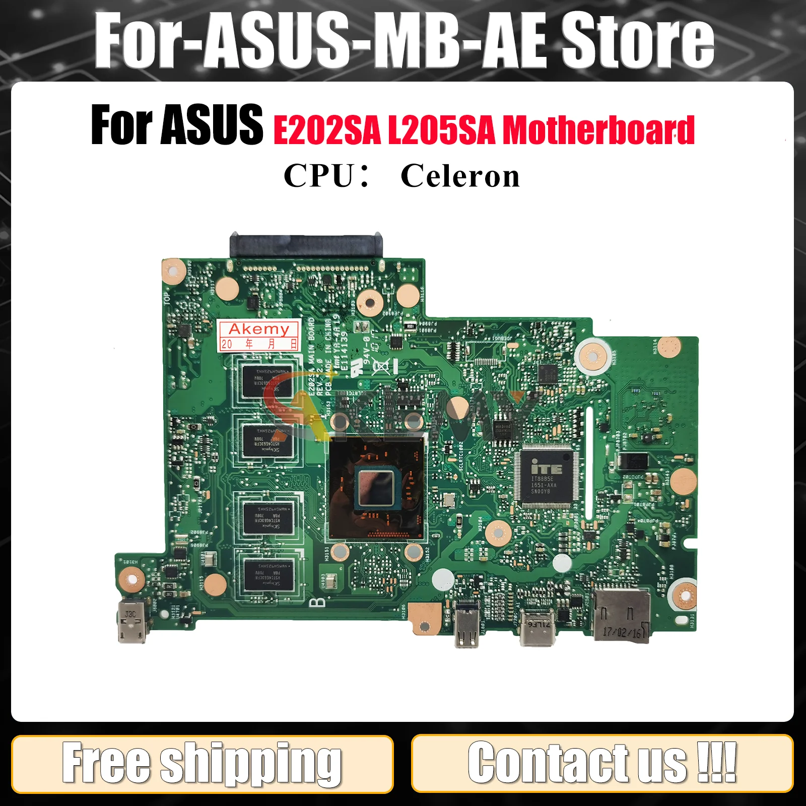 

E202SA Материнская плата для ноутбука ASUS EeeBook E202S E202SA Материнская плата для ноутбука с процессором Celeron 100% тестирование ОК быстрая доставка stk
