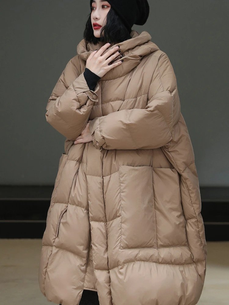 

Women's Puffer Coats with Large Pockets, Thick, Warm, Windproof, Snow, Female, New, Simple, Fashion, Outerwears, Winter