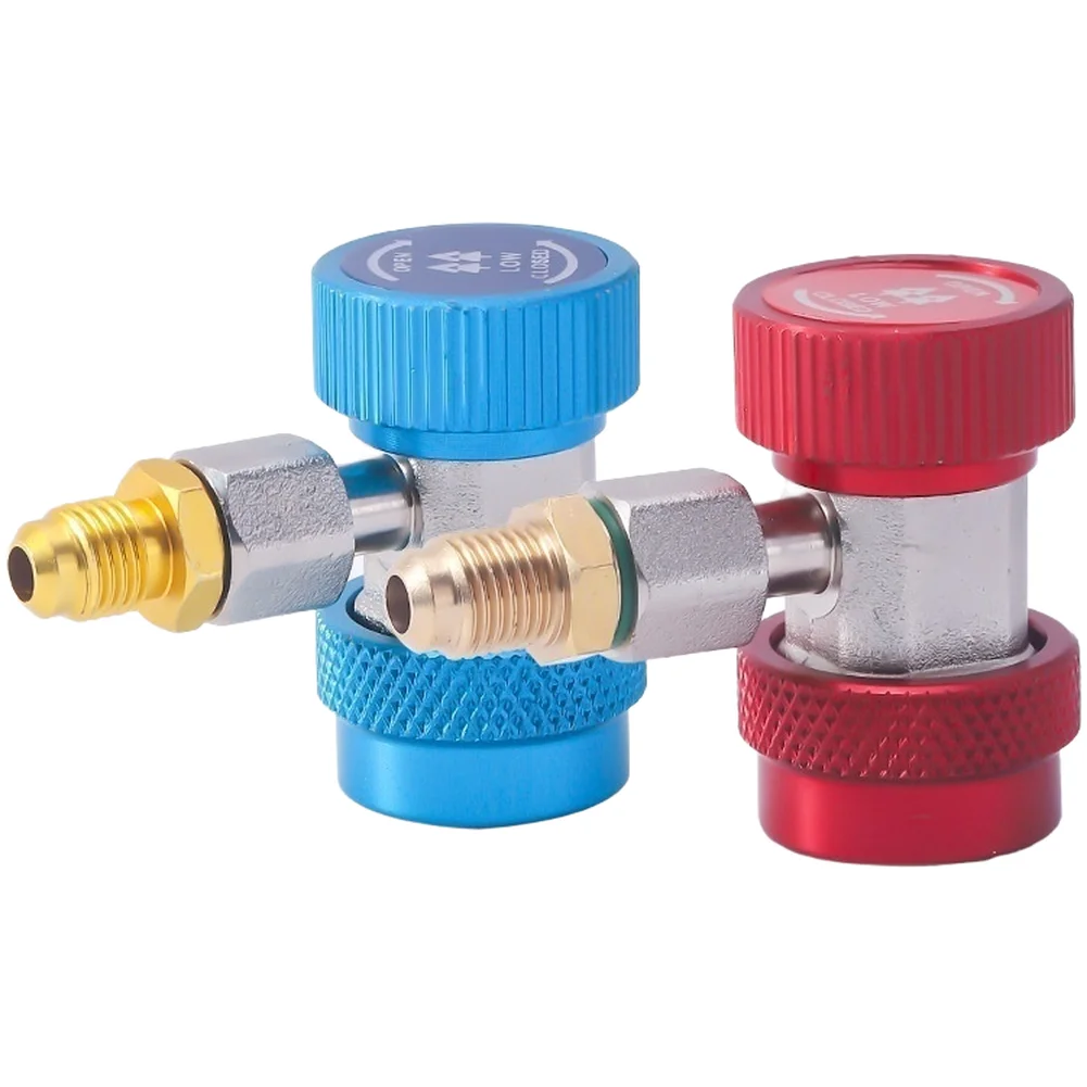 For R1234YF R134A Quick Connect Coupler Set High Low Pressure For Car AC Charging HVAC Tool Zinc Alloy Brass Adapter