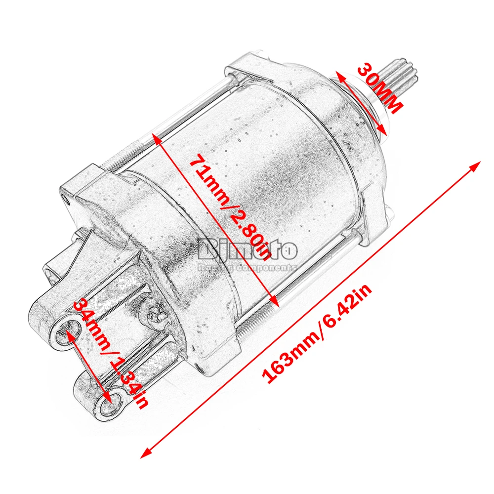 Motorrad-Anlasser für Yamaha YFZ450 YFZ450R 2010-2020 XTZ 700 Tenere FZ07 FZ-07 MT07 MT-07 MTM690 XSR700 1WS-81890-00 – Detail 12