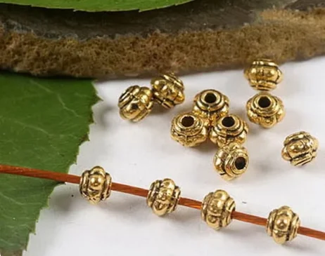 100pcs 4mm  Alloy pendants dark gold lantern spacer beads  for jewelry making HWH2121