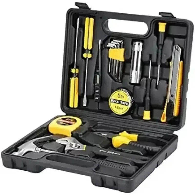 

[Hot Deal, Best Seller!]18 Piece Socket Wrench Auto Repair Tool Combination Package Mixed Set,Household Hand Kit