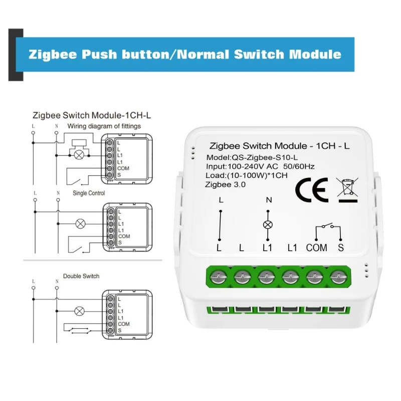 Zigbee single fire switch 1/2/3 channel single fire switch module intelligent switch graffiti intelligent