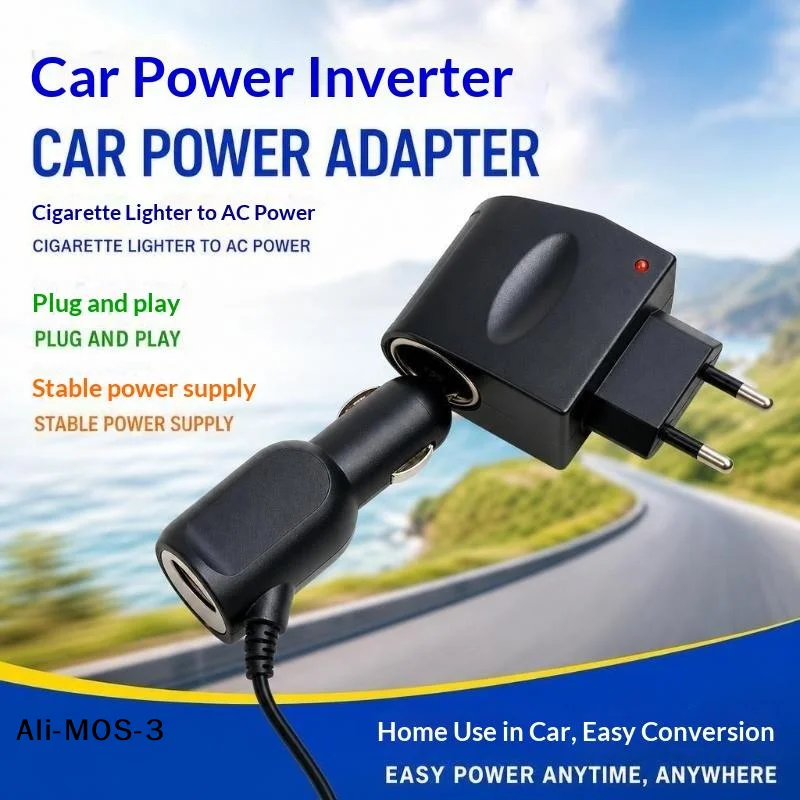 【S】Universal 220V AC To 12V DC Car Power Adapter Socket Converter 220V To 12V Household Cigarette Lighter EU Plug