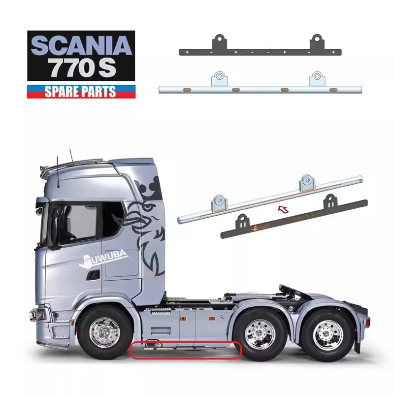 

LED Upgrade Side Skirt Light Board Decorative Lamp for 1/14 Tamiya RC Dump Truck SCANIA 770S 6×4 56368 Car Accessories