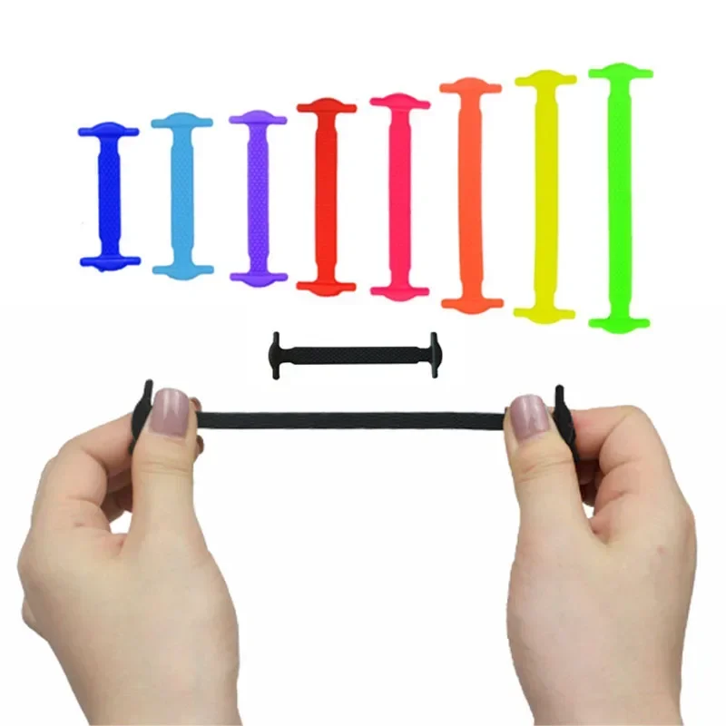 16 Stück Elastische Silikon-Schnürsenkel ohne Binden, Unisex Dehnbare Schuhbänder für Alle Sneaker, Modische Gummiband-Schnürsenkel – Detail 19