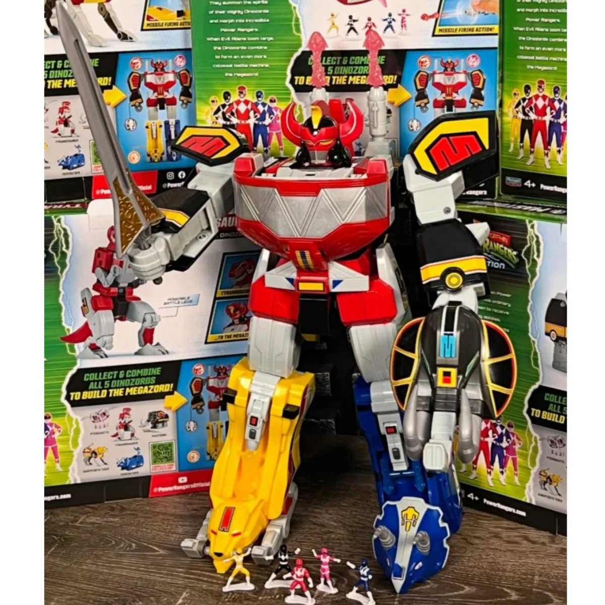 Figura de Acción Coleccionable ULTIMATE MEGA THUNDERZORD Megazord de Anime, Modelo Combinable de Zords, Tiranosaurio Rex Dinozord, Juguetes y Regalos