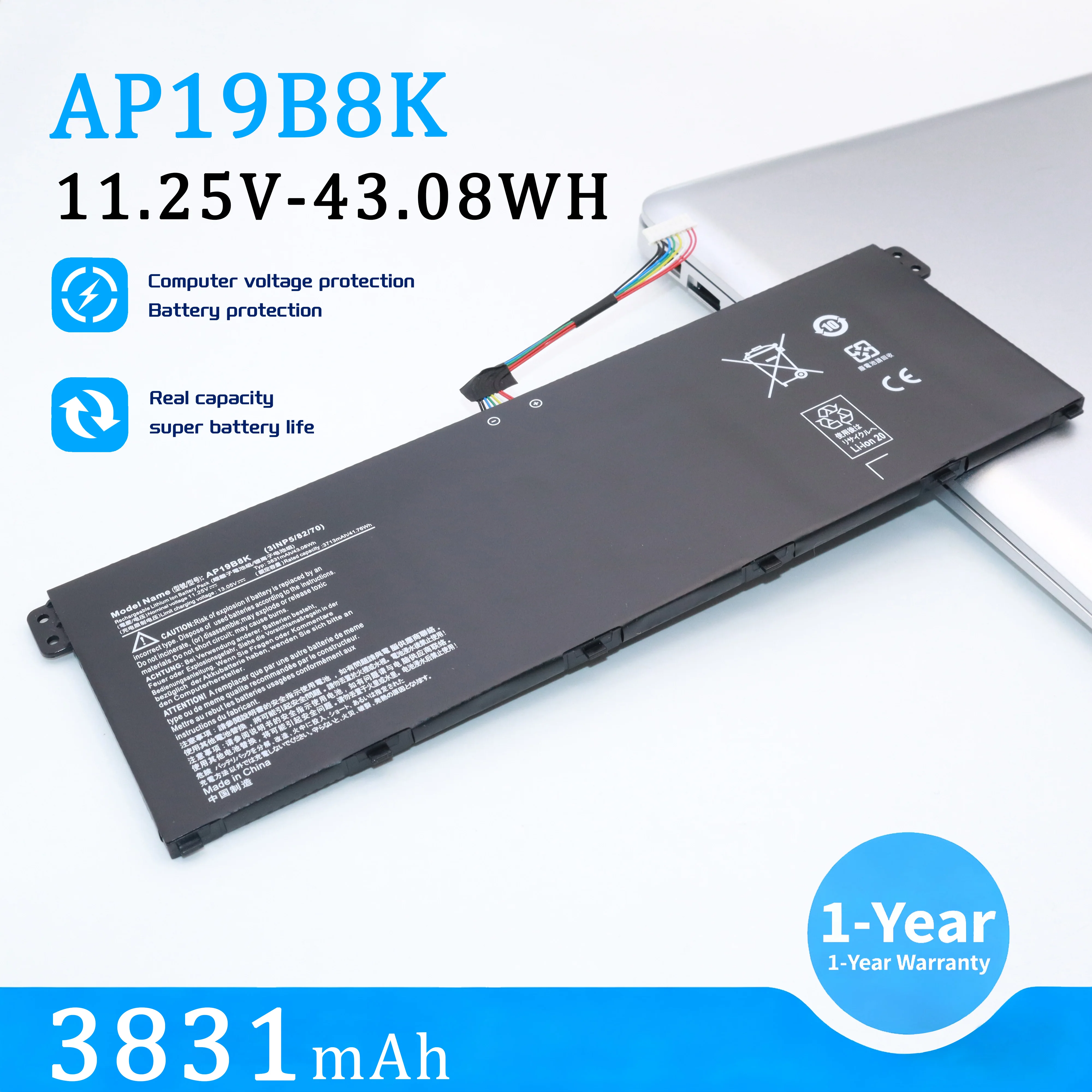 AP19B8K Laptop Battery for ACER Aspire A314 A315 A317 A315-23 A315-58 A317-52 A317-53