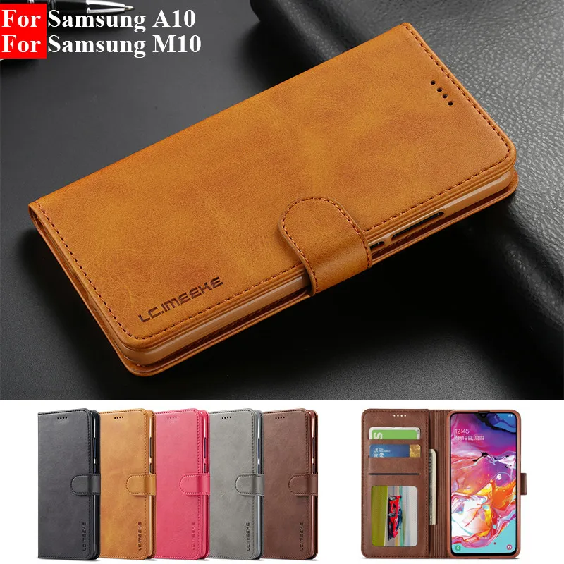 For Samsung Galaxy A10 Case Leather 360 Vintage Phone Cases On Samsung A10 Cases Flip Magnetic Wallet Case For Samsung M10 Cover