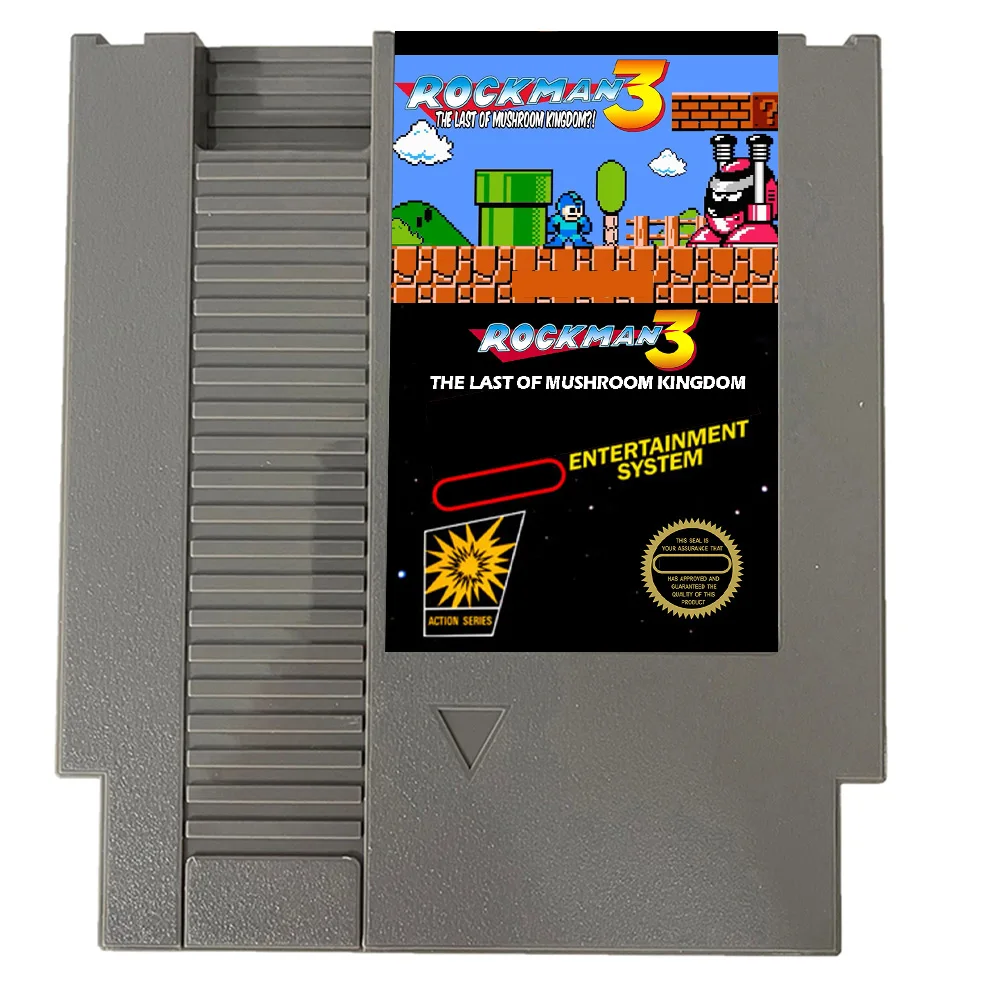 Rockman 3: Last of the Mushroom Kingdom NES Rom Hack - 72Pins Game Cartridge For Nintendo Entertainment System Console - ENG