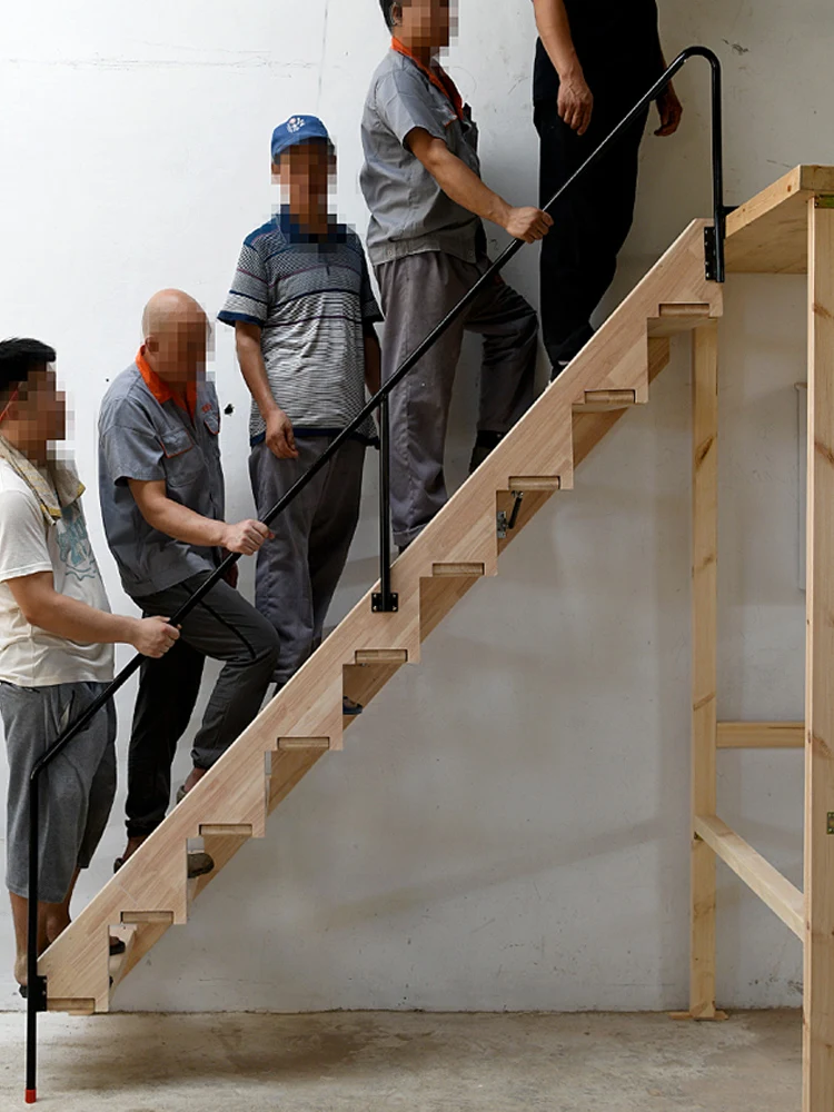 Household folding stairs wall storage ladder loft invisible  Internet celebrity Douyin same staircase custom