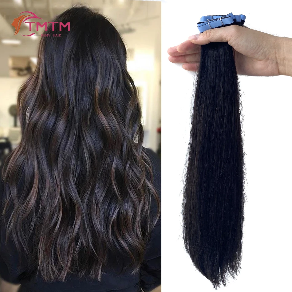 European Tape In Human Hair Weft Tape On Seamless Uncut Skin Weft 40cm Width 25g/PC 17 Colors Real Remy Virgin Hair Extensions