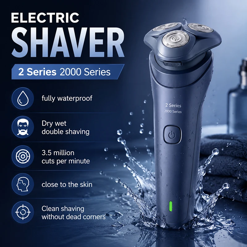 Philips S288 Electric Shaver Dry and Wet Dual Shaving Waterproof Shaver Fast Charging 45 Minute Battery Life Facial Cleaning