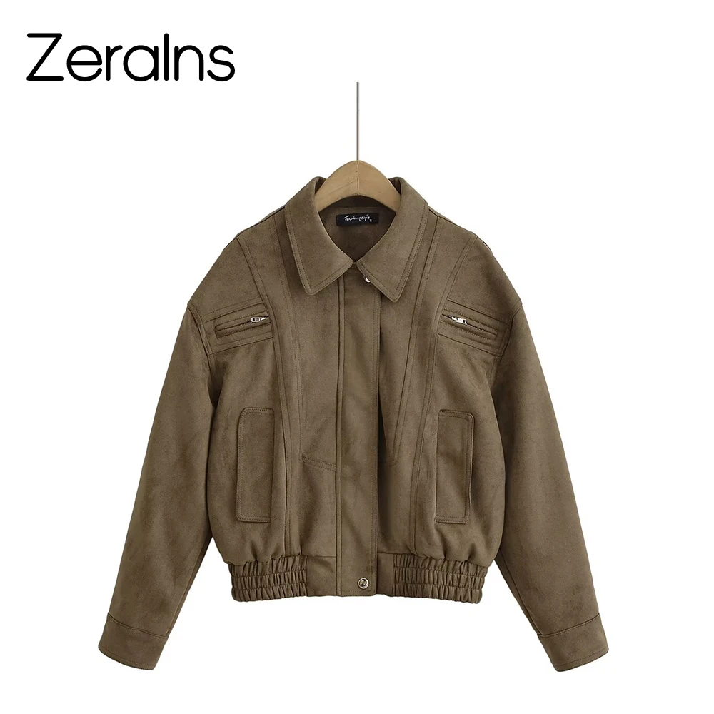 

ZERAINS американская ретро мотоциклетная красивая короткая куртка женская свободная и высококачественная короткая куртка топ 2025 весенний новый товар