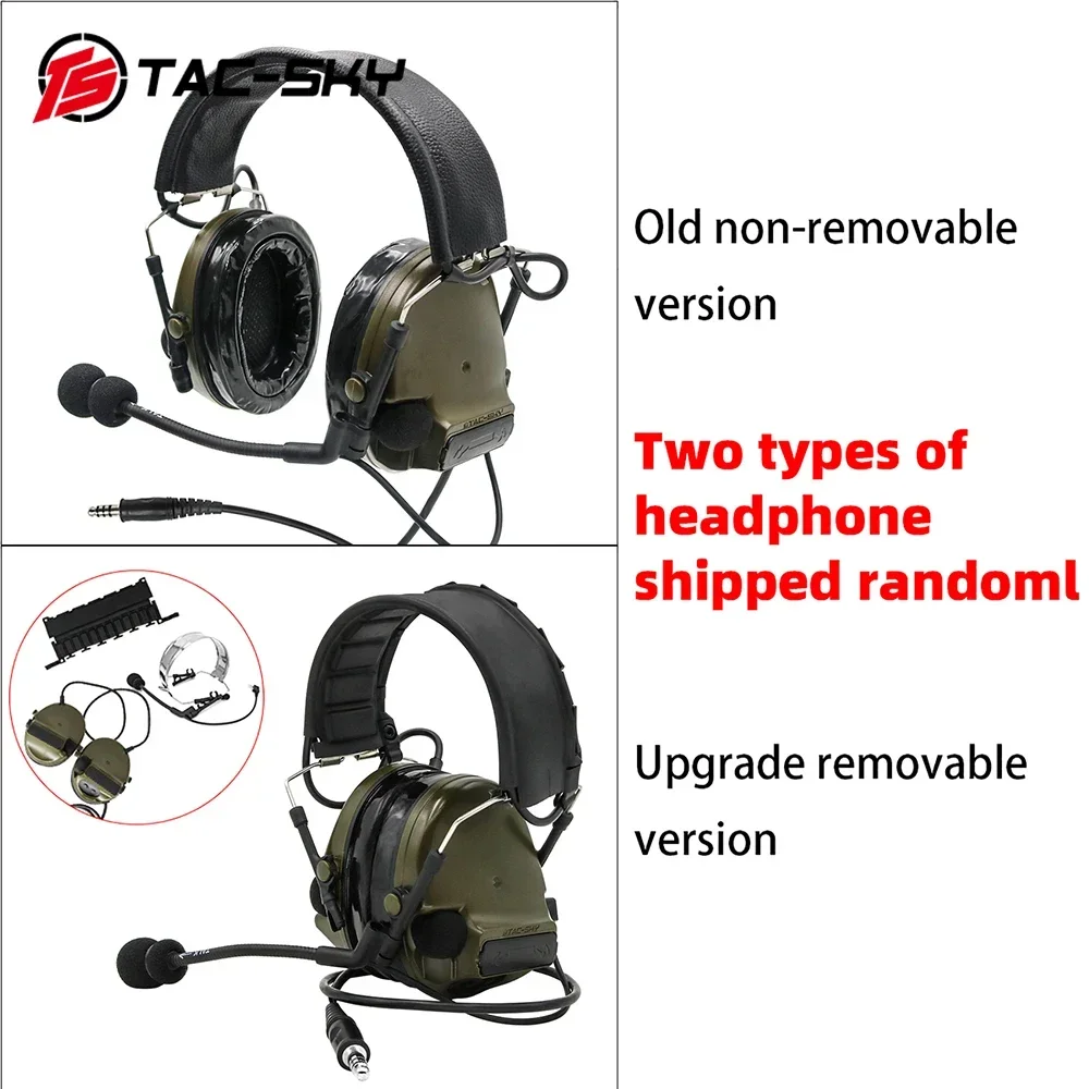 TAC-SKY COMTAC3 Shooting Headset Can Communicate COMTA III Tactical Headset Hearing Protection Military Airsoft Shooting Headpho