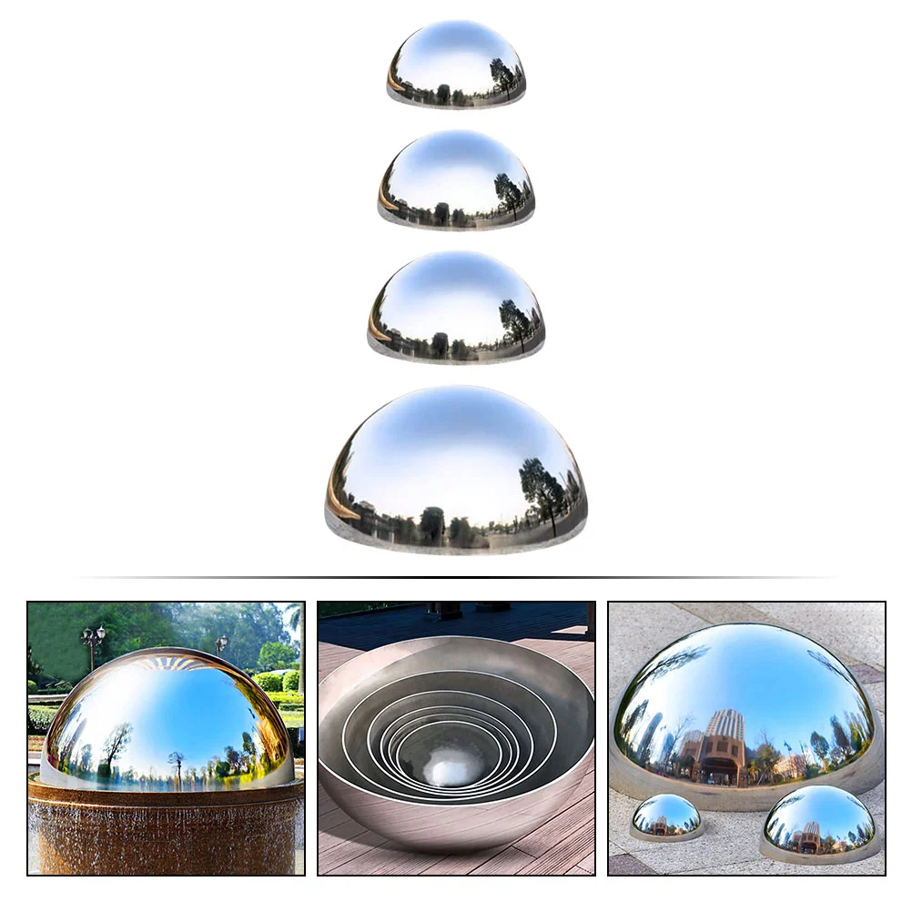 4 Pcs Reflective Decorative Balls Garden Mirror Globe Outdoor Solar Light Hollow Sphere Spheres Stainless Steel Gazing