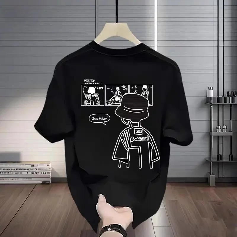 

2025 Summer men's clothing: 100% pure cotton casual, fashionable and sporty T-shirts, streetwear tops for daily outings
