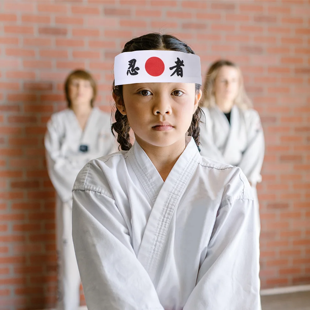 

2Pcs Ninja Print Hairband Japanese Style Cotton Headband Chef Accessory for Cooking Karate Print Hairband