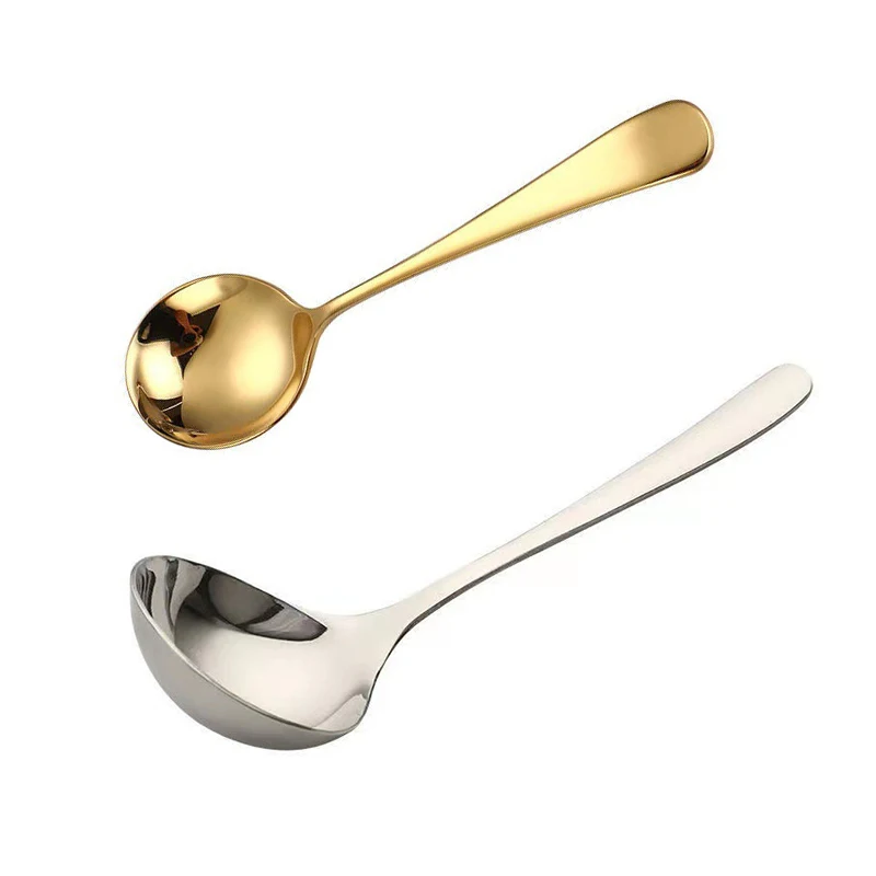 Stainless Steel Soup Spoon Kitchen Utensils Thickened Cooking Pot Soup Spoon Drinking Porridge Spoon Kitchen Tools