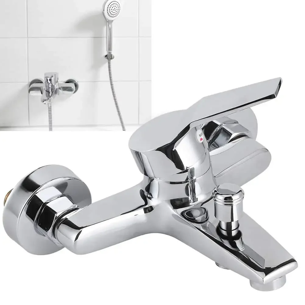 Shower Faucet Made of Alloy Material, G1/ 2inch Threaded Wall-Mounted Triple Mixer Faucet, Comfortable to Hold, Sui