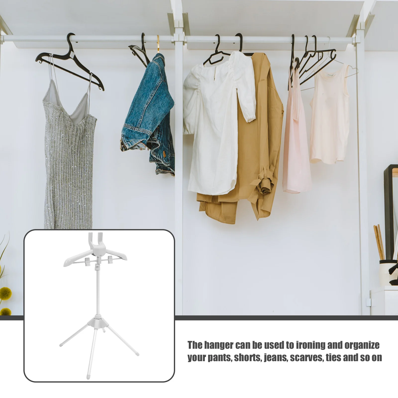 Hanger Clothes Racks for Hanging Trouser Hangers Shelf Aluminum Alloy Adjustable Drying Steam Ironing Bracket Man Clothing