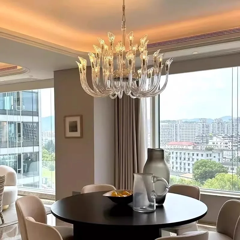 الحديثة شخصية غرفة المعيشة الزجاج الثريا الإبداعية الفن تصميم بسيط وفاخر غرفة نوم غرفة الطعام تركيبات الإضاءة