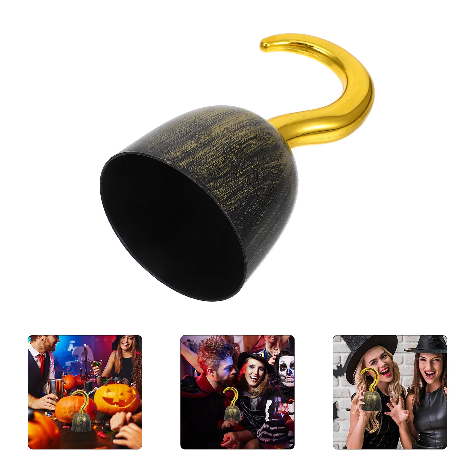 Gancho de pirata dorado, accesorios para fiesta de Halloween, juguetes de Cosplay, disfraz, suministros de camisa Retro, decoraciones, herramientas de broma, barco