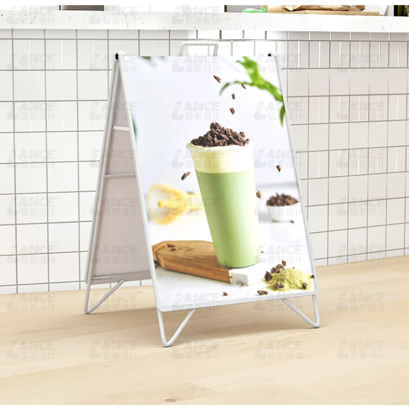 Folding advertising display stand poster A-shaped stand display stand small outdoor portable KT board,