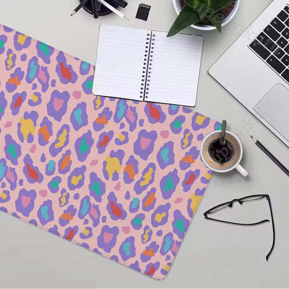 Leopard print Mouse Pad Anime Mats Computer Mousepad Company Desk Pad Aesthetic Large Gaming Mousepads Office Mat 900x400