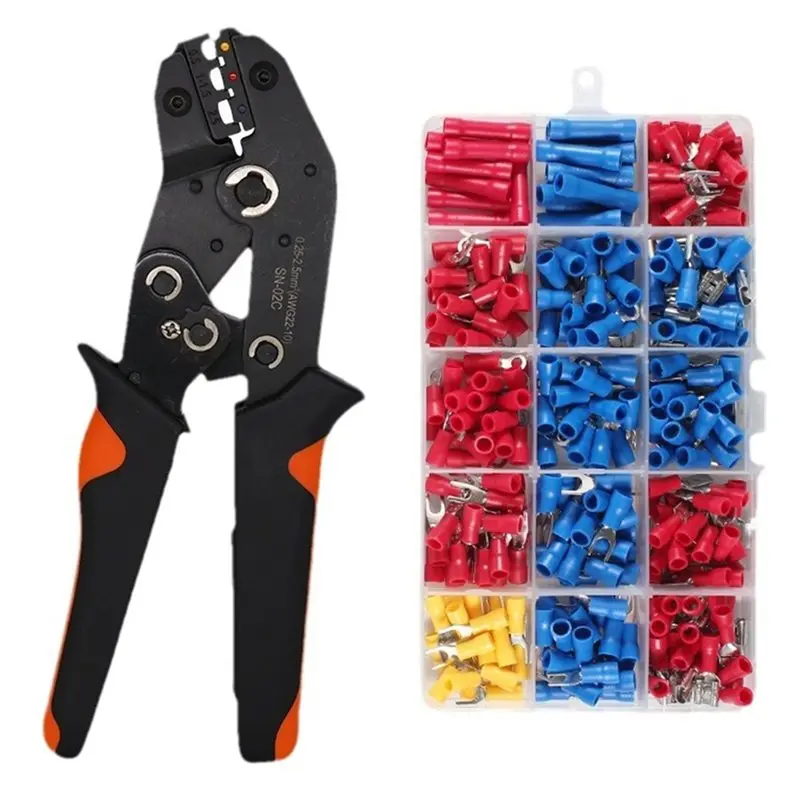 

Набор для обжима проводов ABZV с набором кабельных наконечников из 280 шт., ручной обжимной инструмент, регулируемые клещи для обжима 0,25-2,5 мм2