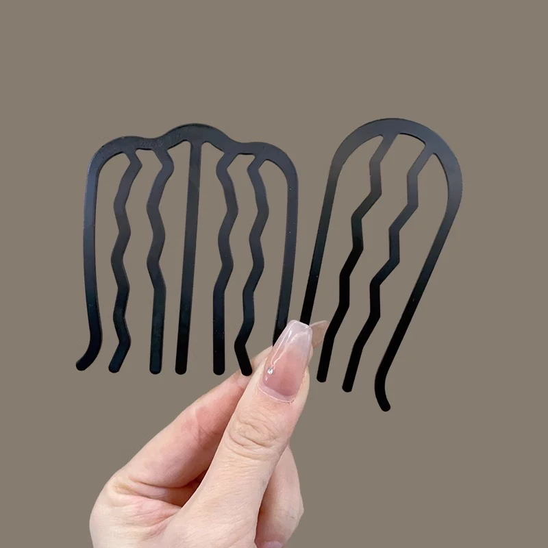 Black Metal Hair Fork Clip Women Hair Pin Combs Messy Bun Hairpin Clip Side Combs Updo Sticks Girl Bride Hair Styling Tool