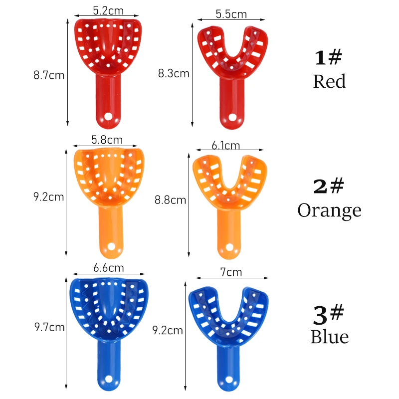 12Pcs/Set Disposable Impression Tray Childrens and Adults Dental Trays Plastic Teeth Holder Dentistry Central Supply Material - view 2